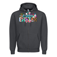Smoke Happy Easter Bunny Zipper Hoodie - CowhideDigitalArt