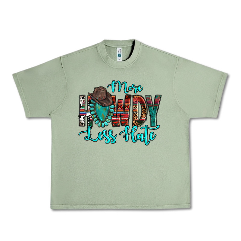 Western More Howdy Less Hate Cowboy Hat Gemstone Urban Heavy Tee by HowdyJamesFarm | Teevron