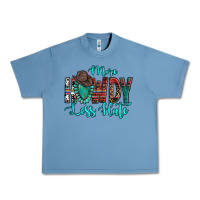 Pebble Blue Western More Howdy Less Hate Cowboy Hat Gemstone Urban Heavy Tee - HowdyJamesFarm