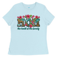 Baby Blue mom the heart of the family Ladies Tee - Artiststas