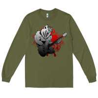 Army Green Guitar Player Gift Guitarist Guitar Long Sleeve Tee - lanVoArt