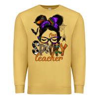 Antique Gold one spooky teacher Premium Sweatshirt - SublimationCraftShop