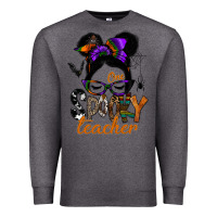 Charcoal Heather one spooky teacher Premium Sweatshirt - SublimationCraftShop