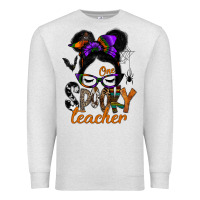 Oatmeal Heather one spooky teacher Premium Sweatshirt - SublimationCraftShop