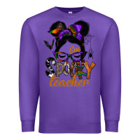 Purple one spooky teacher Premium Sweatshirt - SublimationCraftShop