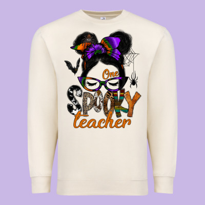 One Spooky Teacher Premium Sweatshirt Designed By Sublimationcraftshop