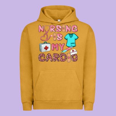 Nursing Is My Cardio Urban Hoodie Designed By Barkaloodesign