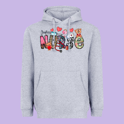 Nurse Valentines Day Heavyweight Hoodie Designed By Cowhidedigitalart