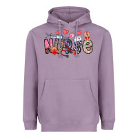Lavender Nurse Valentines Day Heavyweight Hoodie - CowhideDigitalArt