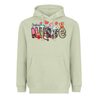 Matcha Nurse Valentines Day Heavyweight Hoodie - CowhideDigitalArt