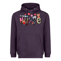 Plum Nurse Valentines Day Heavyweight Hoodie - CowhideDigitalArt