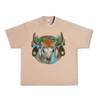 Burro floral feather bull skull Urban Heavy Tee - JahusDesignShop