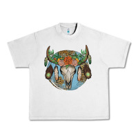 Lunar Rock floral feather bull skull Urban Heavy Tee - JahusDesignShop