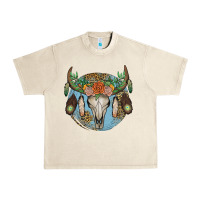 Sandshell floral feather bull skull Urban Heavy Tee - JahusDesignShop