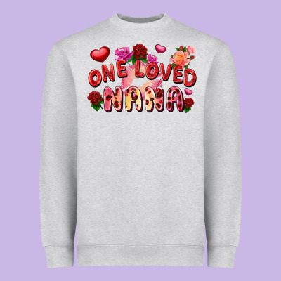 One Loved Nana Heavyweight Sweatshirt Designed By Fadigitalartstudio
