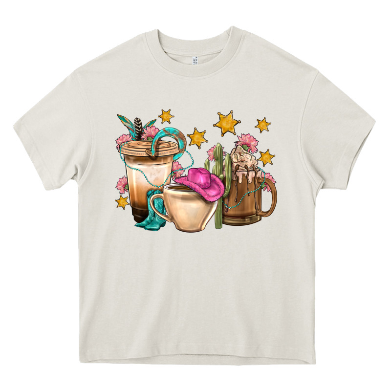 Western Cowgirl Coffee Cup Bbs Heavy Core Tee by BundleAndBundleShop | Teevron