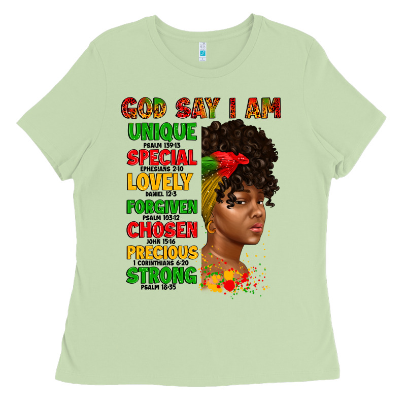 God Say I Am Juneteenth Afro Girl Ladies Tee by Artiststas | Teevron
