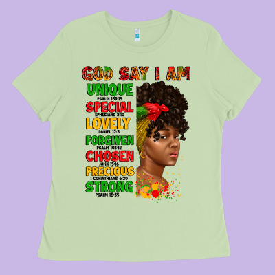God Say I Am Juneteenth Afro Girl Ladies Tee Designed By Artiststas
