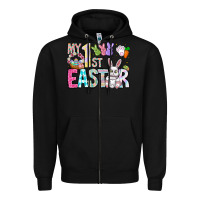 Black My 1st Easter Zipper Hoodie - CowhideDigitalArt
