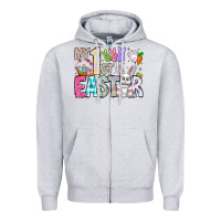 Heather Grey My 1st Easter Zipper Hoodie - CowhideDigitalArt