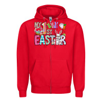 Red My 1st Easter Zipper Hoodie - CowhideDigitalArt