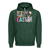 Sports Green My 1st Easter Zipper Hoodie - CowhideDigitalArt