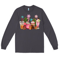 Smoke pink christmas coffe cups Long Sleeve Tee - CowGirlArtShop