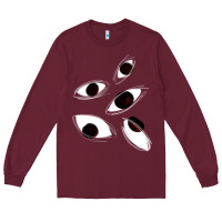 Burgundy weirdcore staring Long Sleeve Tee - lanVoArt