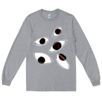 Heather Grey weirdcore staring Long Sleeve Tee - lanVoArt