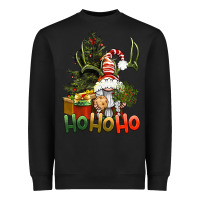 Black Ho Ho Ho Christmas Gnome Heavyweight Sweatshirt - BundleAndBundleShop