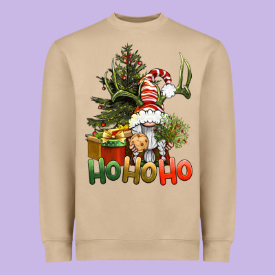 Ho Ho Ho Christmas Gnome Heavyweight Sweatshirt Designed By Bundleandbundleshop