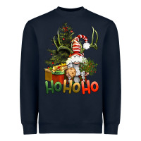 Navy Ho Ho Ho Christmas Gnome Heavyweight Sweatshirt - BundleAndBundleShop
