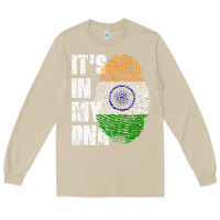 Mushroom IT'S IN MY DNA India Flag Indian Long Sleeve Tee - lanVoArt