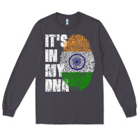 Smoke IT'S IN MY DNA India Flag Indian Long Sleeve Tee - lanVoArt