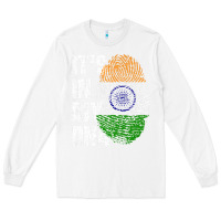White IT'S IN MY DNA India Flag Indian Long Sleeve Tee - lanVoArt