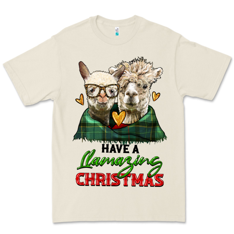 Have A Llamazing Christmas Alpaca Head Premium Tee by LillyAllenDesigns | Teevron