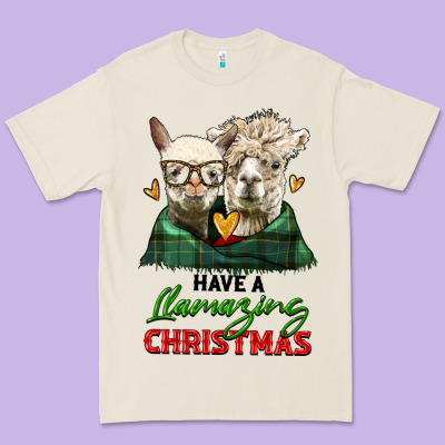 Have A Llamazing Christmas Alpaca Head Premium Tee Designed By Lillyallendesigns