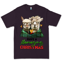 Plum have a llamazing christmas alpaca head Premium Tee - LillyAllenDesigns