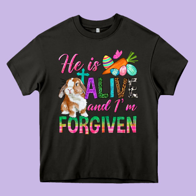He Is Alive And I'm Forgiven Heavy Core Tee Designed By Bundleandbundleshop