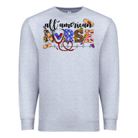 Heather Grey all american nurse Premium Sweatshirt - Artiststas
