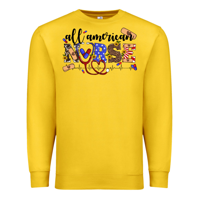 All American Nurse Premium Sweatshirt by Artiststas | Teevron