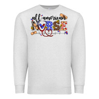 Oatmeal Heather all american nurse Premium Sweatshirt - Artiststas