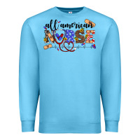 Ocean Blue all american nurse Premium Sweatshirt - Artiststas