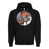Black mule buck deer christmas Zipper Hoodie - LillyAllenDesigns