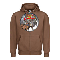 Chestnut mule buck deer christmas Zipper Hoodie - LillyAllenDesigns