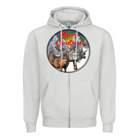 Dove Grey mule buck deer christmas Zipper Hoodie - LillyAllenDesigns