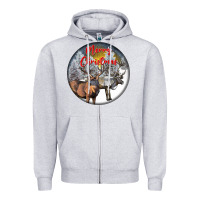 Heather Grey mule buck deer christmas Zipper Hoodie - LillyAllenDesigns