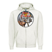 Oatmeal Heather mule buck deer christmas Zipper Hoodie - LillyAllenDesigns