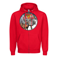 Red mule buck deer christmas Zipper Hoodie - LillyAllenDesigns