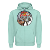 Seafoam mule buck deer christmas Zipper Hoodie - LillyAllenDesigns